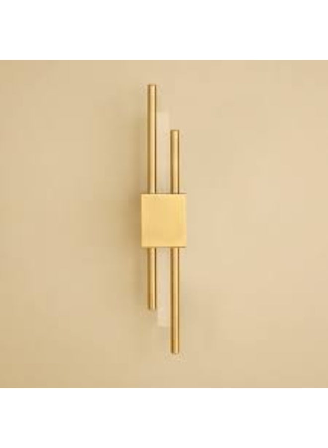 المفتاحة مصباح حائط ذهبي عصري - وحدة إضاءة LED عمودية بسيطة لغرفة المعيشة وغرفة النوم والممر والمكتب - شمعدان حائط فاخر من النحاس المصقول لديكور المنزل والإضاءة الداخلية - Image 1