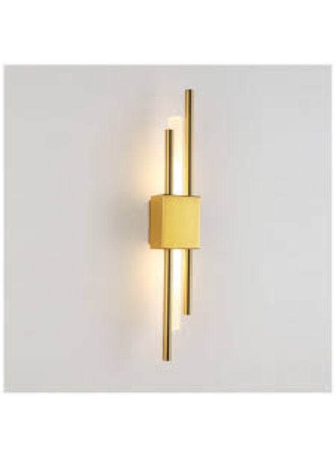 المفتاحة مصباح حائط ذهبي عصري - وحدة إضاءة LED عمودية بسيطة لغرفة المعيشة وغرفة النوم والممر والمكتب - شمعدان حائط فاخر من النحاس المصقول لديكور المنزل والإضاءة الداخلية - Image 2