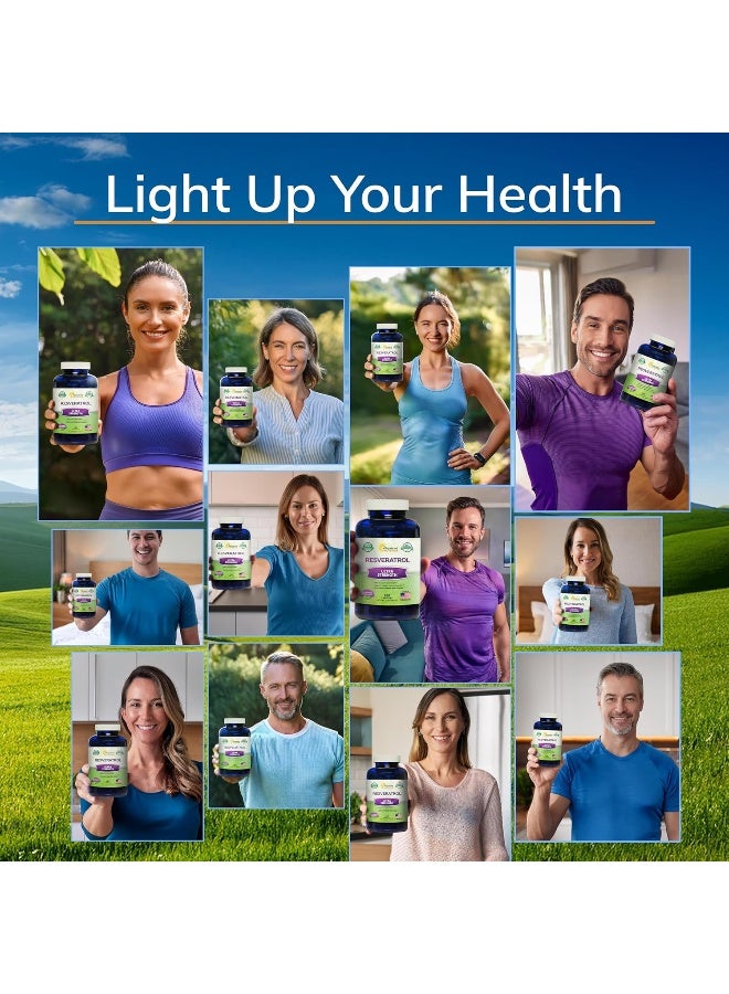 aSquared Nutrition 100% Natural Resveratrol - 1000mg Per Serving Max Strength (180 Capsules) Antioxidant Supplement, Trans-Resveratrol Pills for Heart Health & Pure, Polyphenols - Image 5