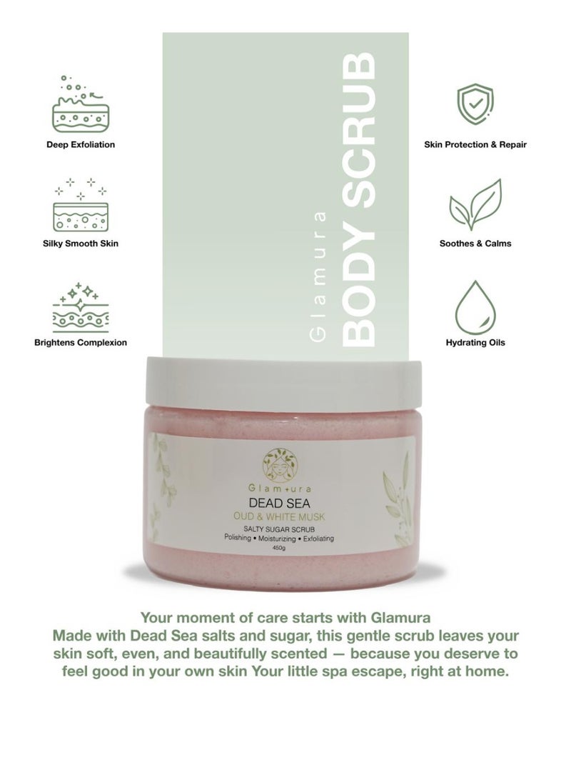 جلامورا مقشر بتوليفة أملاح البحر الميت والزيوت الطبيعية بالعود والمسك الأبيض - Image 3