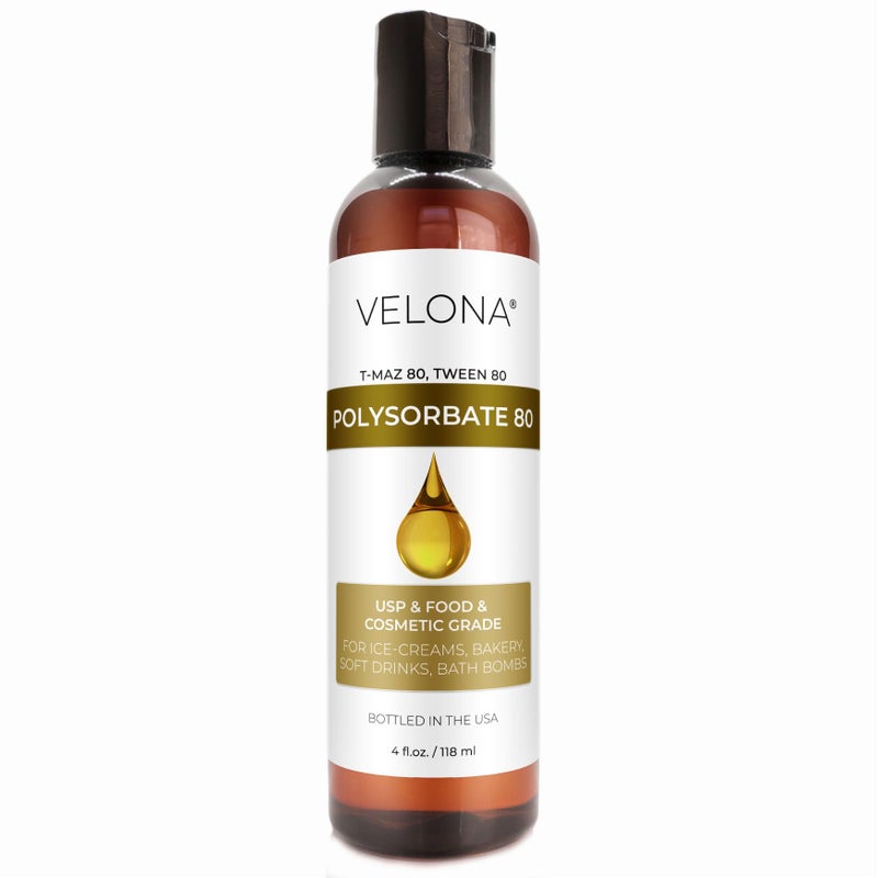 velona Polysorbate 80 by Velona - 4 Fl Oz | Solubilizer, Food & Cosmetic Grade | All Natural for Cooking, Skin Care and Bath Bombs, Sprays, Foam Maker | Use Today - Enjoy Results - Image 1