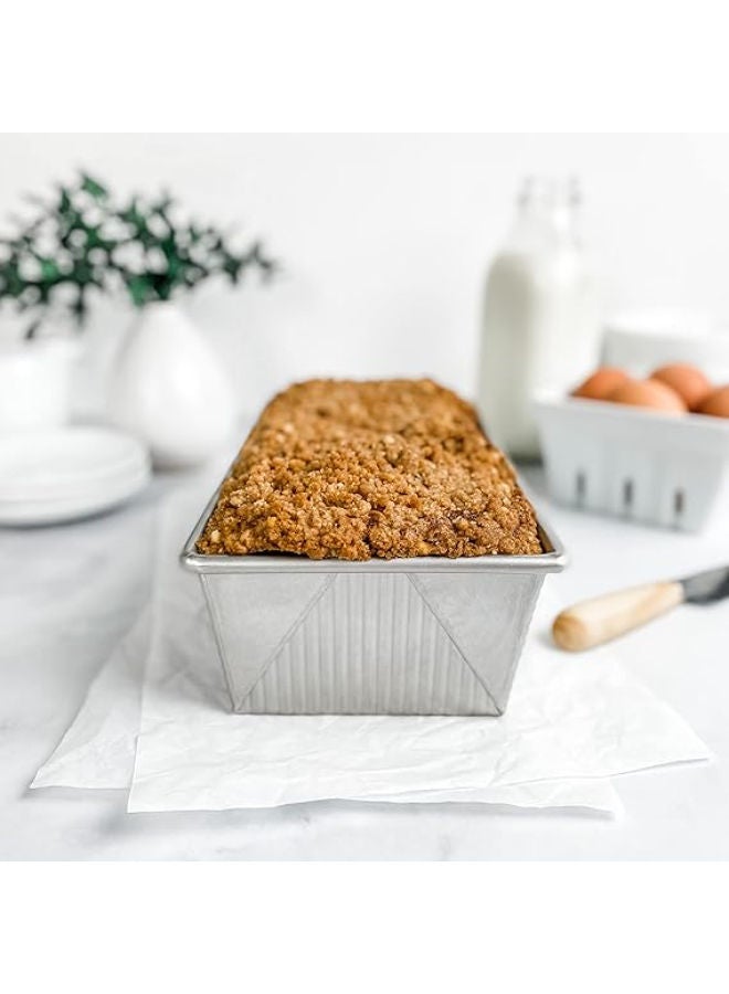 USA Pan Bakeware Aluminzed Steel 5-Piece Set Half, Cookie Sheet, Loaf, Square, Round Cake Pan -Silver - Image 3