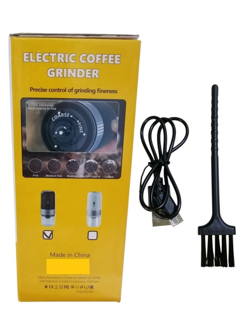 دينكس مطحنة قهوة كهربائية محمولة قابلة لإعادة الشحن بقوة 13 وات، لون أسود، بمنفذ USB-C - Image 4