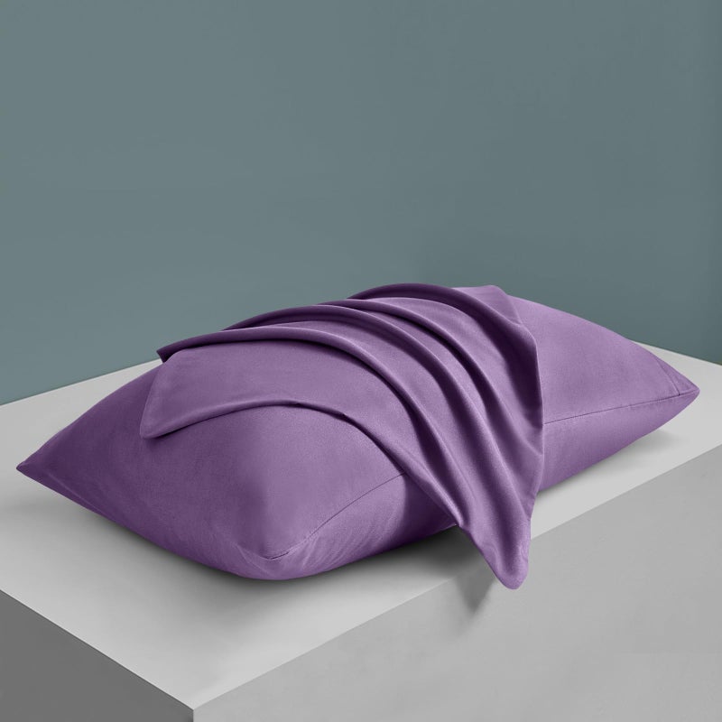 MILVOWOC 2Pcs Brushed Microfiber King Pillowcases - 20 x 36 Inch  Purple Pillow Case Set Non Slip Envelope Pillow Cover with Moisture Absorption and Anti-Wrinkle Machine Washable - Image 5