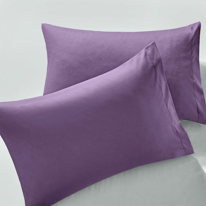 MILVOWOC 2Pcs Brushed Microfiber King Pillowcases - 20 x 36 Inch  Purple Pillow Case Set Non Slip Envelope Pillow Cover with Moisture Absorption and Anti-Wrinkle Machine Washable - Image 1
