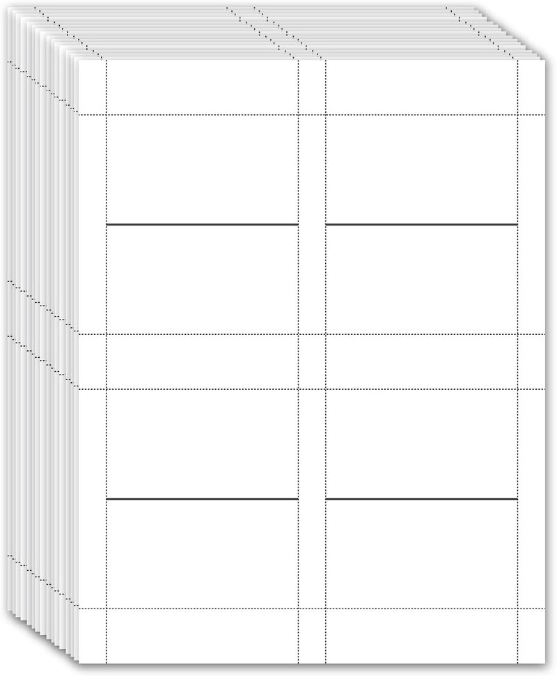 MR-LABEL 100 Printable Blank Place Cards, 2"x3.5" Small Tent Cards, 230GSM Matt White Micro-perforated Cardstock for Table Cards - Image 1