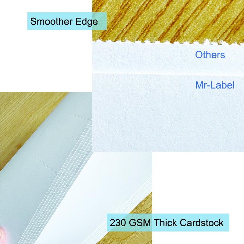MR-LABEL 100 Printable Blank Place Cards, 2"x3.5" Small Tent Cards, 230GSM Matt White Micro-perforated Cardstock for Table Cards - Image 4