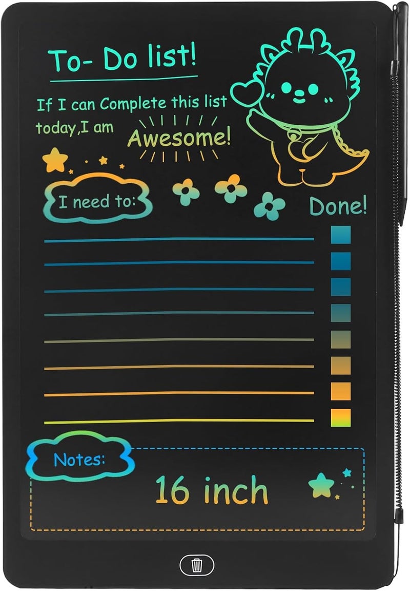 Excefore Kids Toys 16 Inch LCD Writing Tablet, Etch a Sketch for Kids and Adults, Travel Essentials for 3-6 Year Olds, Birthday Gift, Party Favors, Stocking Stuffers for Kids, Women, Men (Black) - Image 1