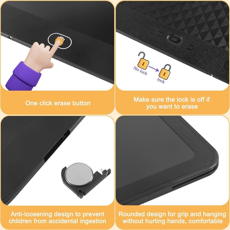 Excefore Kids Toys 16 Inch LCD Writing Tablet, Etch a Sketch for Kids and Adults, Travel Essentials for 3-6 Year Olds, Birthday Gift, Party Favors, Stocking Stuffers for Kids, Women, Men (Black) - Image 4
