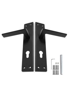 TISMpro Aluminum Mortise Door Plate Handle – Aluminum Lever with Iron Plate – Heavy-Duty, Rust-Resistant, Modern Design – Easy Installation – (TP-7005 Matt Black)  - Image 1