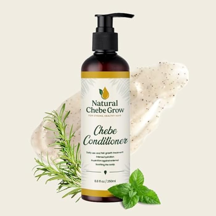 Natural Chebe Grow Hair Growth Shampoo and Conditioner Set, Strong Healthy Hair Treatment, Scalp Soothing Formula, 8.8 fl oz, 2 Pack - Image 2