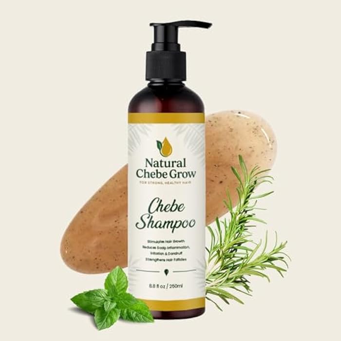 Natural Chebe Grow Hair Growth Shampoo and Conditioner Set, Strong Healthy Hair Treatment, Scalp Soothing Formula, 8.8 fl oz, 2 Pack - Image 3