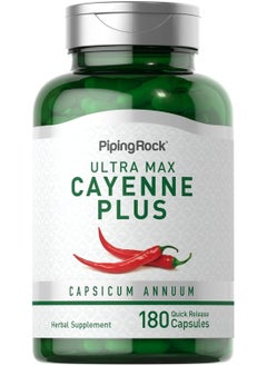 Piping Rock Ultra Max Cayenne Plus 180 Capsules  - Image 1