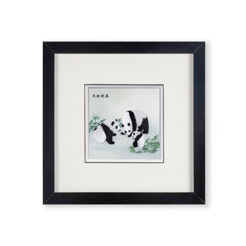Ebherys Hunan Hand Embroidery Wallart Framed Chinese Decor of Handmade Stitiching Family Happiness - Image 2
