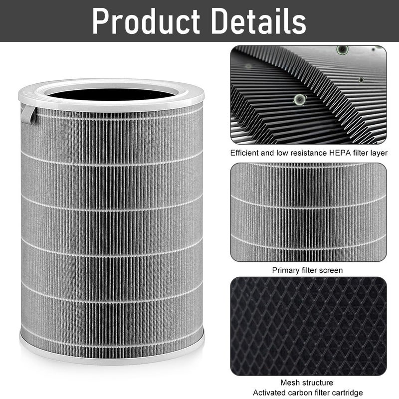 HASTHIP HEPA Filter for Mi Air Purifier Air Filter for Home Compatible with Mi Air Purifier 12 3 2S Pro Air Purifier Activated Carbon Formaldehyde Removal - Image 3
