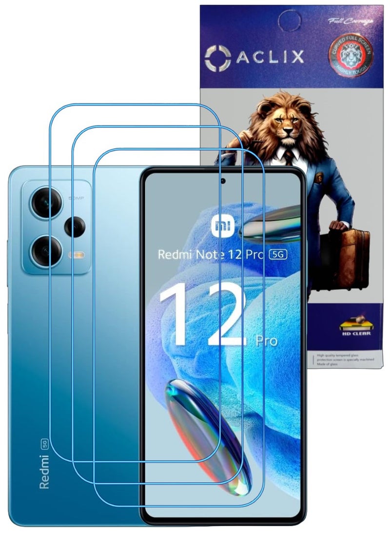 ACLIX 3 Pieces Antistatic ESD Dustproof Premium Quality High Definition Clear Tempered Glass Screen Protector Designed For Xiaomi Redmi Note 12  Pro - Image 1