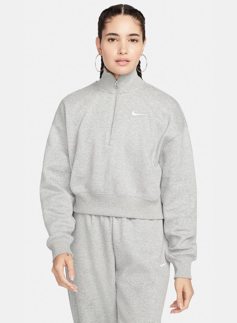 Nike Women’s Nike Sportswear Phoenix Fleece Quarter-Zip Cropped Sweatshirt - Image 1