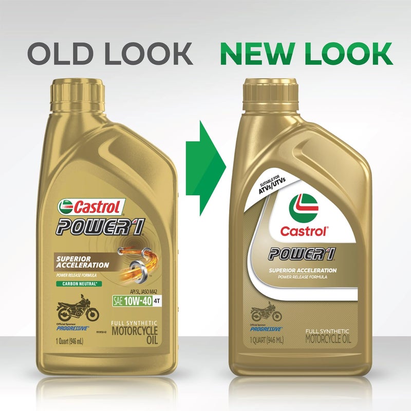 Castrol Power1 4T 10W-50 Full Synthetic Motorcycle Oil, 1 Quart, Pack of 6 - Image 2