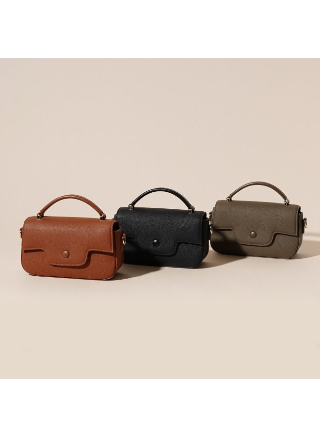 Style Top Layer Cowhide Genuine Leather Women's Bag All-match Popular Retro Small Square Bag High-end Shoulder Crossbody Handbag - Image 2