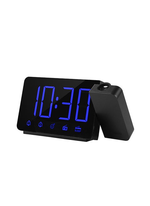 Projection Alarm Clock 180°Projector with FM Radio Snooze Function 4 Dimmer Dual Alarm USB Charging Digital Clock 12H/24H for Bedrooms