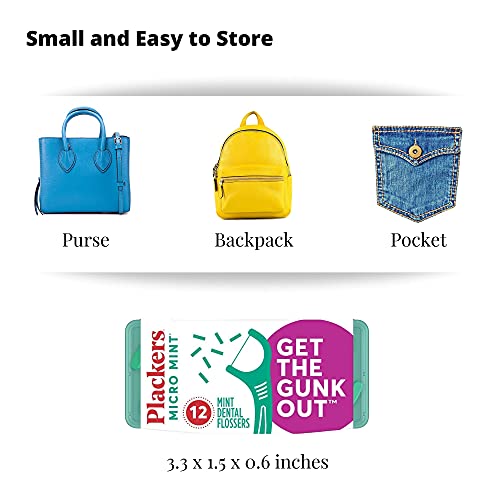 Plackers Micro 12 Count Flosser with Travel Case, Mint, 4-Pack - Image 5