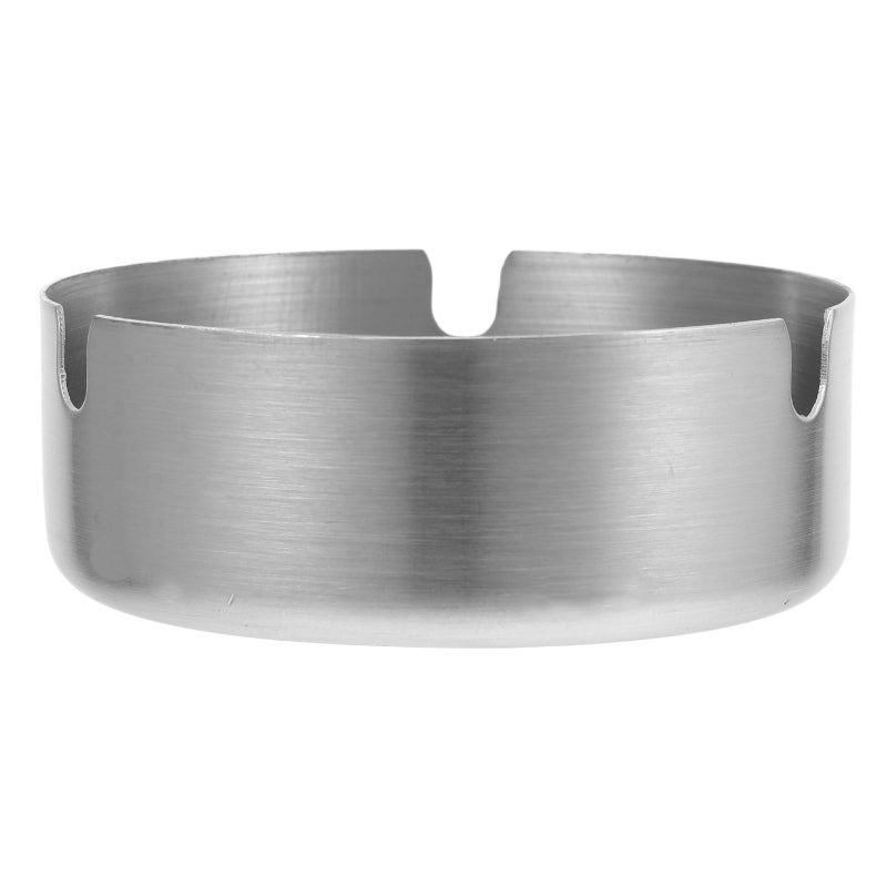 Windproof Stainless Steel Ashtray 8cm Round Thickened Ash Holder for Home Hotel Patio - Image 2