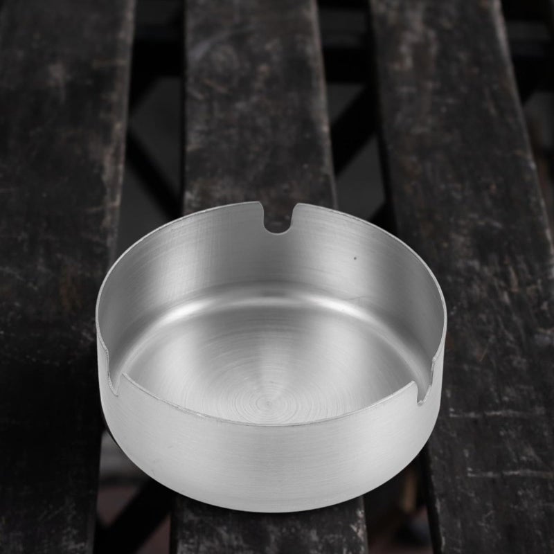 Windproof Stainless Steel Ashtray 8cm Round Thickened Ash Holder for Home Hotel Patio - Image 5