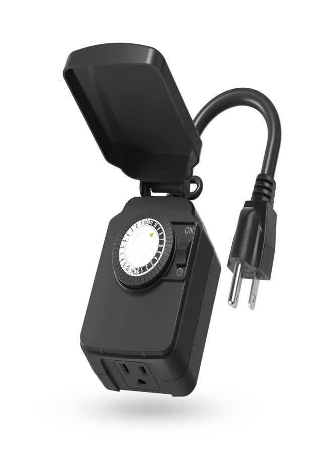 BN-LINK 24 Hour Mechanical Light Timer Outdoor Waterproof 1 Timer with Grounding for Home Garden 15A 1/2HP - Image 1