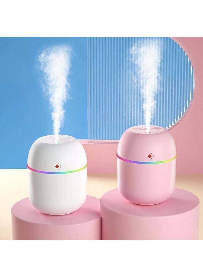 220ml USB Ultrasonic Humidifier & Aroma Diffuser with LED Light - Portable Air Mist Humidifier - Image 1