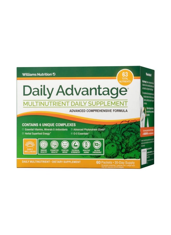 Dr. David Williams - Daily Advantage Multinutrient Vitamin Supplement For Immune Cardio And Cognitive Health And Total Body Wellness 60 Packets - Image 1