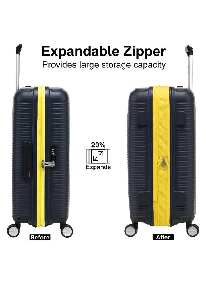 eminent Mood Indigo Hard Case Travel Bags Unisex PP Luggage Trolley Lightweight Expandable 4 Double Spinner Carryon Travel Suitcase with TSA Lock and Safe Zippers, B0013, Mood Indigo  | Best Price UAE