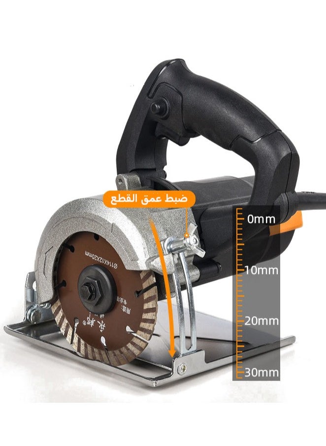 GearZone - Marble Cutter, Circular Saw with 4 Blades 12000RPM, Orange/Silver/Black - Image 1