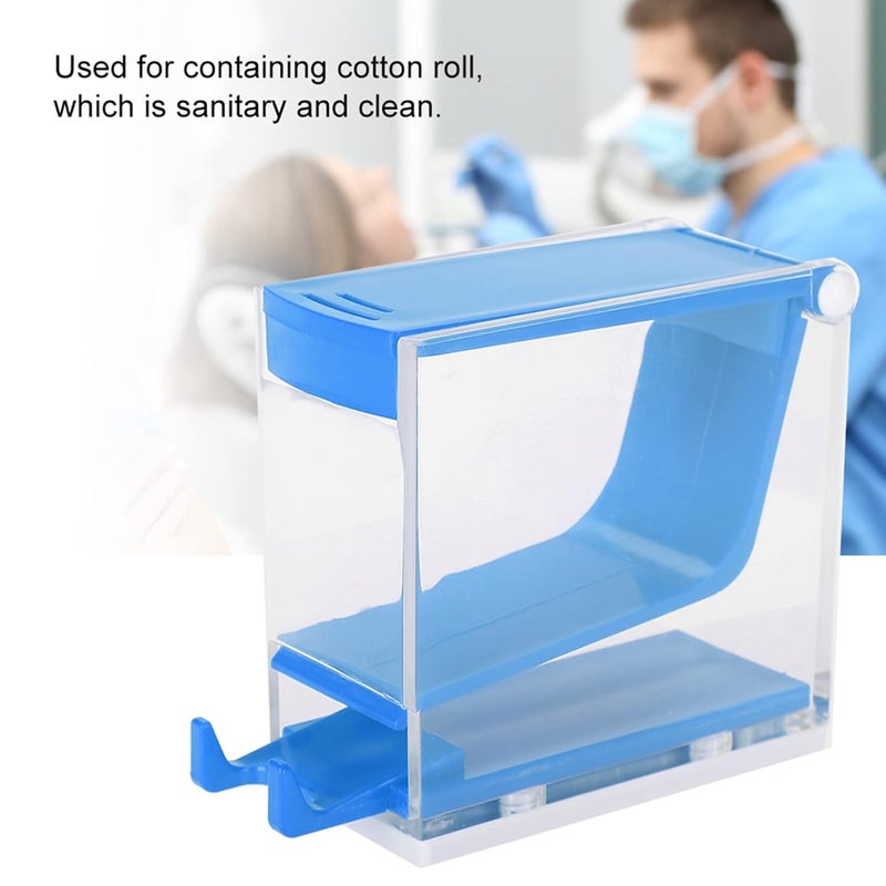 Dental Cotton Roll Dispenser Press Type Holder 4 Colors Blue - Image 5
