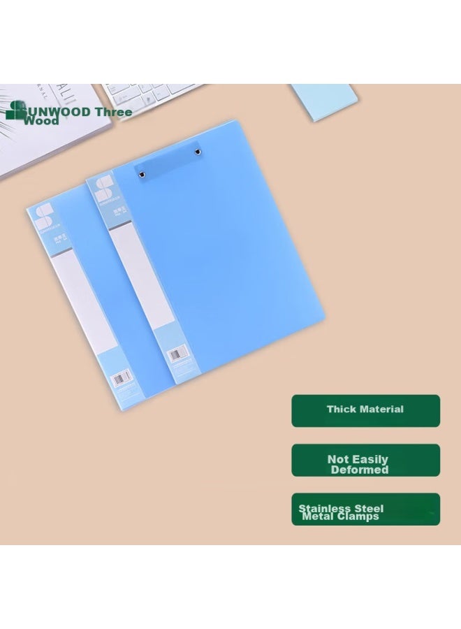 Sunwood Efficiency King Series A4 Single Strong Clip Diagonal Inner Pocket/Document Folder/File Folder, Blue, P65 - Image 1