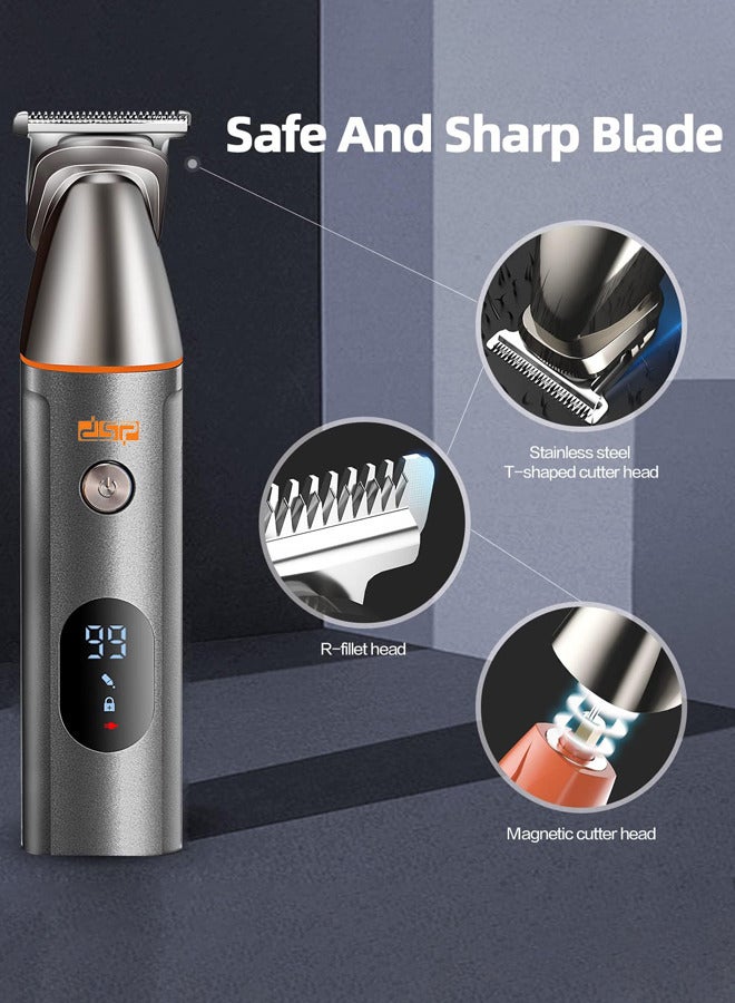 DSP 5 in 1 Beard & Hair Trimmer for Men, Electric Razor IPX6 Waterproof Beard Trimming Kit with Mustache Nose Ear Body Facial, Shaving Kit for Cordless Hair Trimmer, Hair Clippers, Gifts for Men,90642 - Image 3