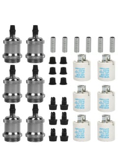 KASTWAVE E26/E27 Pendant Light Fitting, 6 Pack Vintage Pendant Light Fitting, Retro Industrial Style E26/E27 Lamp Holder, Fitting Kit for DIY Suspension Chandeliers Modern Hanging Lampe  - Image 2