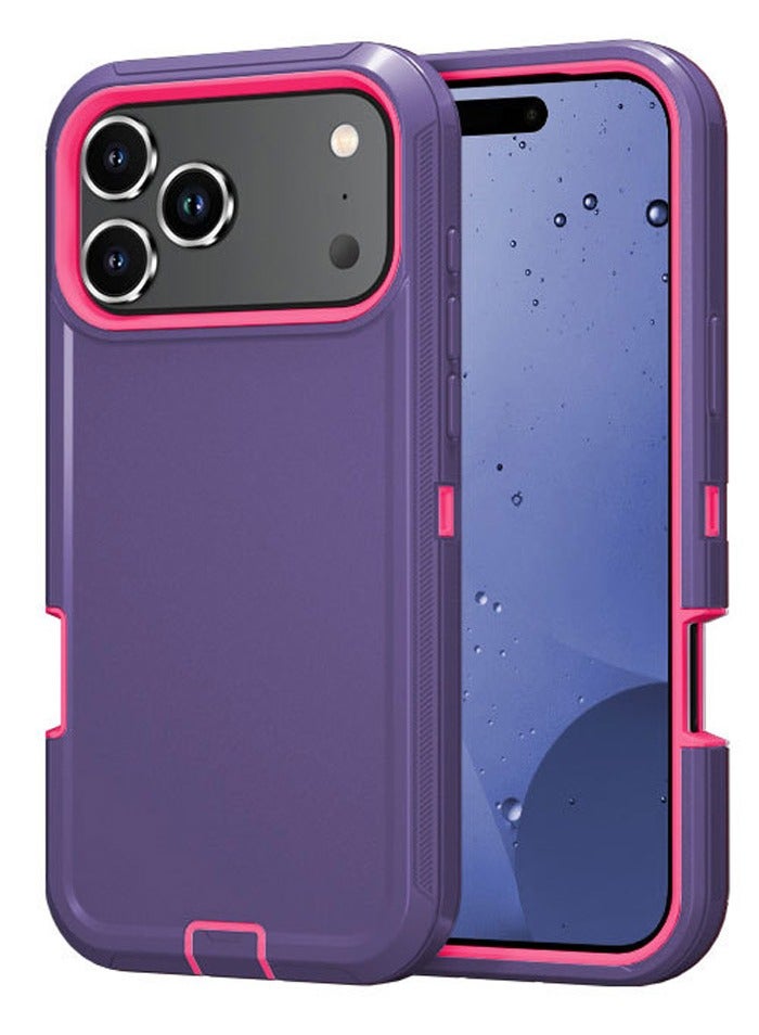 Designed for iPhone 17  Pro Max Case, 3 Layers High Grade Full Body Protection,【Without Screen Protector】【Dustproof Port Protection】 Shockproof Rugged Non Slip Hard Cover for iPhone 17  Pro Max