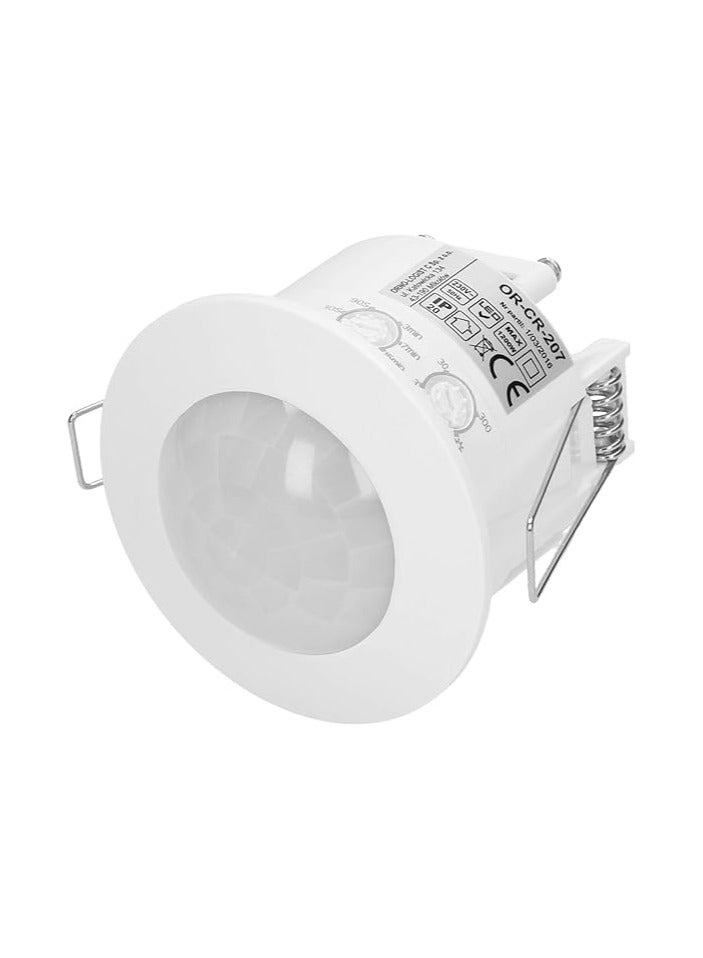 ORNO OR-CR-207 360 Degree Indoor Motion Sensor IP20 Water and Dust Resistant, Flat Mount, Timer and Damage Sensor, 6m Range - Image 3