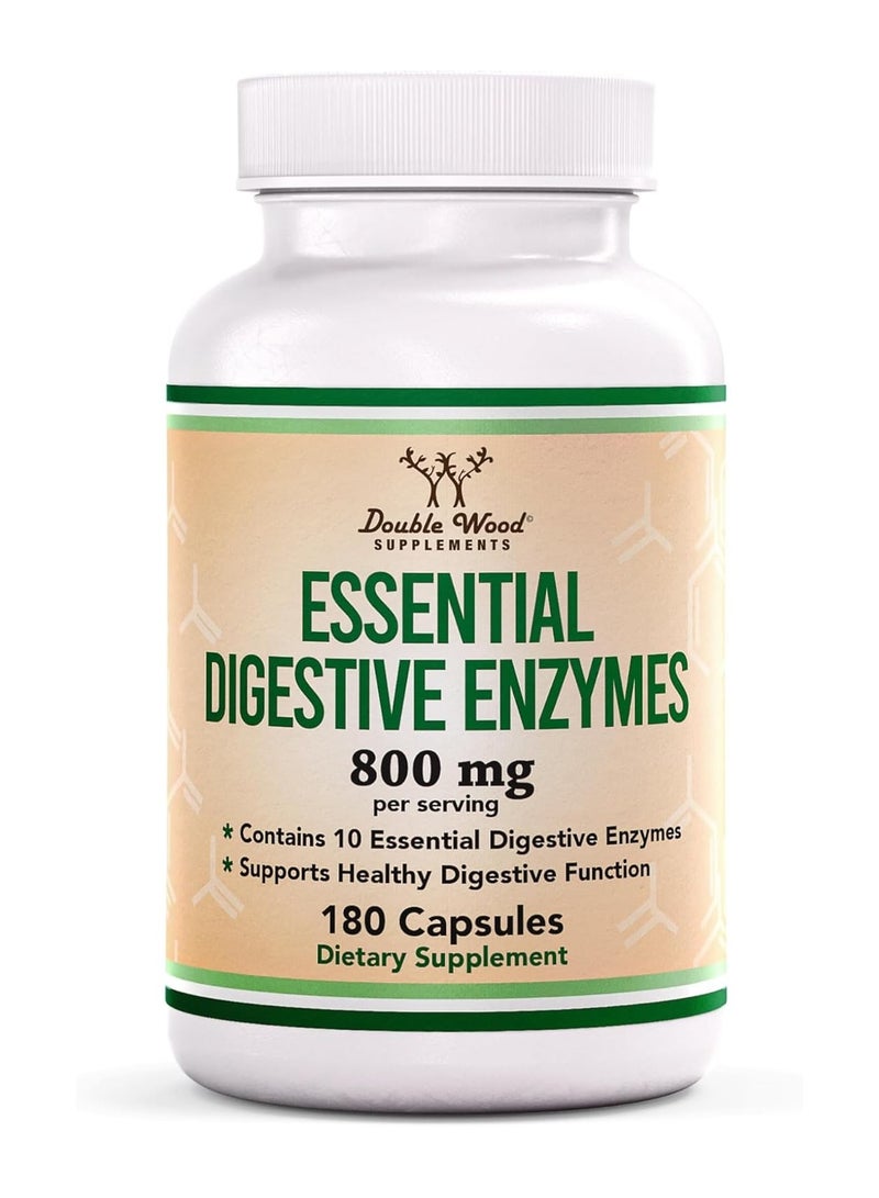 Double Wood Supplements Digestive Enzymes Double Wood Supplement 800 mg Per Serving 180 Capsules - Image 1