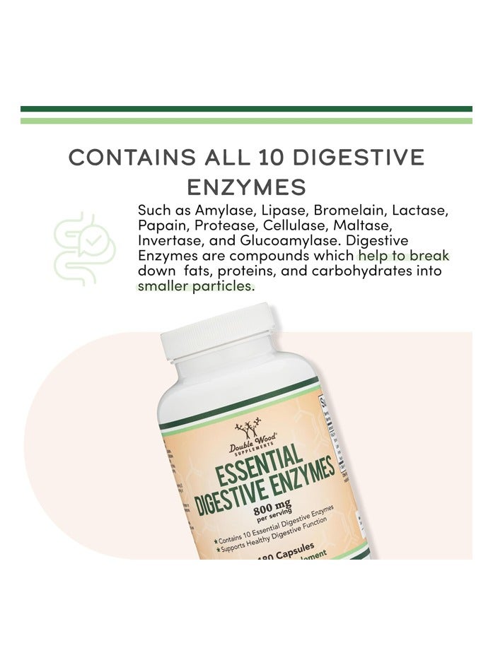 Double Wood Supplements Digestive Enzymes Double Wood Supplement 800 mg Per Serving 180 Capsules - Image 5