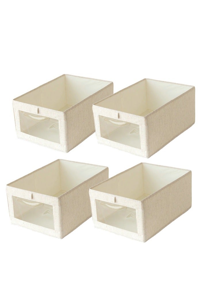 OASIS DESERT 4-Piece Storage Box, Transparent Window Clothes Storage Bag, Foldable Clothes, Underwear, Socks, Toys, Books Storage Organizing Box - Image 1