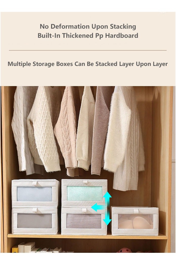 OASIS DESERT 4-Piece Storage Box, Transparent Window Clothes Storage Bag, Foldable Clothes, Underwear, Socks, Toys, Books Storage Organizing Box - Image 4