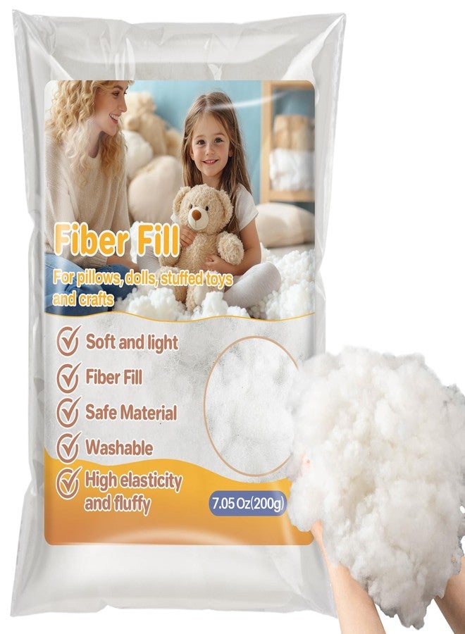 RAINFLOW 7.05oz Polyester Premium Fiber Fill- Polyester Fiber Fill,Stuffing for Pillow,Small Dolls,Cushion,Craft and Stuffed Animals,pp Cotton Stuffing for DIY Craft,Recyclable - Image 1