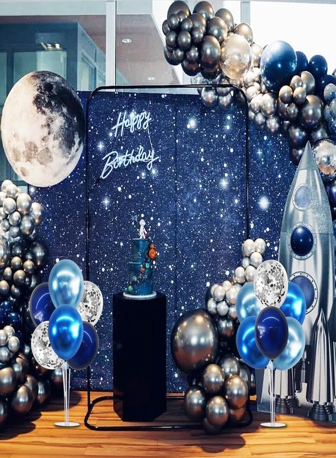 TONIFUL 4 Set Metallic Blue Silver Balloon Stand Centerpiece Table Decorations for Men's Birthday,Father's Day Retirement,Blue Party Decoration,Graduation Decorations 2026,Baby Shower - Image 5