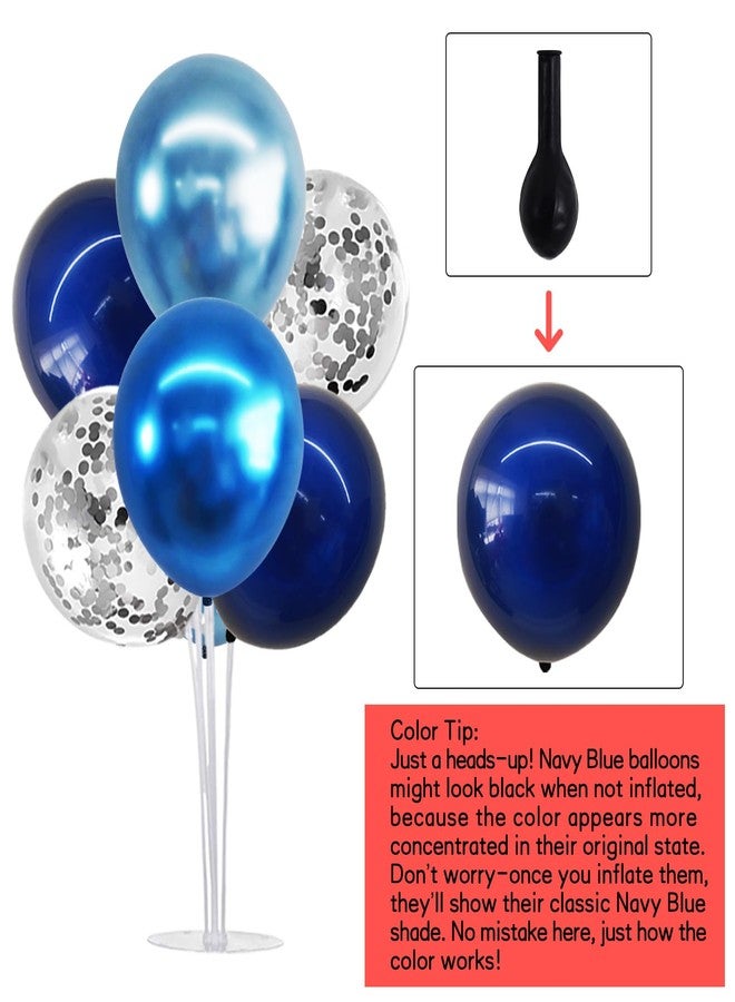 TONIFUL 4 Set Metallic Blue Silver Balloon Stand Centerpiece Table Decorations for Men's Birthday,Father's Day Retirement,Blue Party Decoration,Graduation Decorations 2026,Baby Shower - Image 2