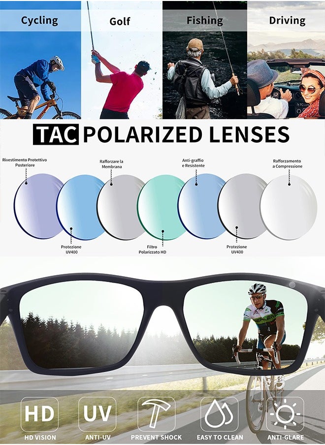 AZorb Polarized Sports Sunglasses for Men Women UV400 Protection Lens TR90 Frame Men's Sun Glassess Accessories Shades for Driving Cycling Fishing Traveling Black  - Image 2