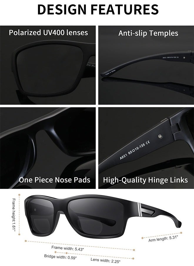 AZorb Polarized Sports Sunglasses for Men Women UV400 Protection Lens TR90 Frame Men's Sun Glassess Accessories Shades for Driving Cycling Fishing Traveling Black  - Image 3