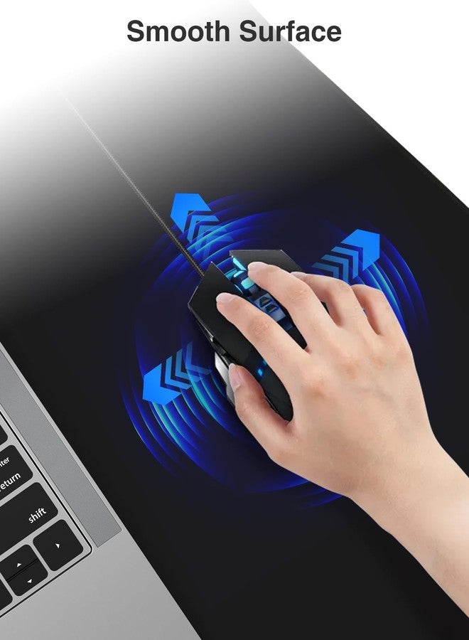 abc.mat Wireless Charging Mouse Pad, Gaming Mouse Pad, 31.5"x15.8" Large Desk Mat for MacBook/Laptop/Computer/Keyboard, Waterproof Smooth Surface, Non-Slip Base, Black - Image 4