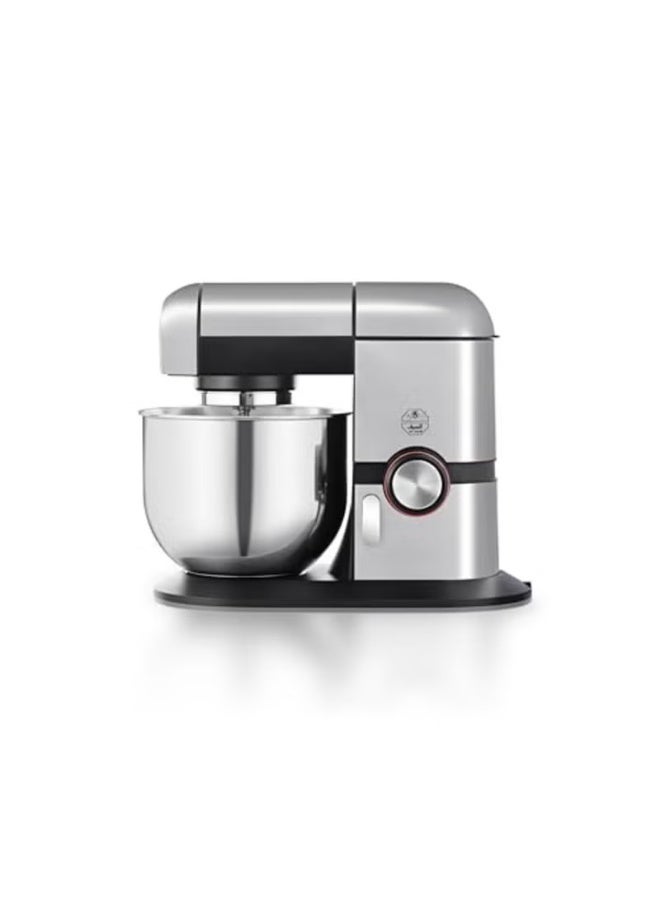 alsiaf 1400W electric mixer with a stainless steel bowl and 6 speed settings for perfect baking results. 6-liter capacity, silver/black (Model E02234), 2-year warranty. - Image 4