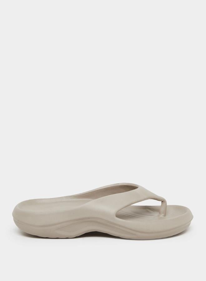 Styli Beige Comfort Slip On Flip-Flops - Image 1